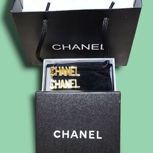 Gold Logo Statement Earrings